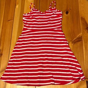 Faded Glory Red and White Striped sundress soft T-shirt like fabric